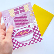 Feel Better Alphabet Soup in Bed Get Well Greeting Card