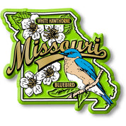 Missouri State Bird and Flower Map Magnet Made in USA
