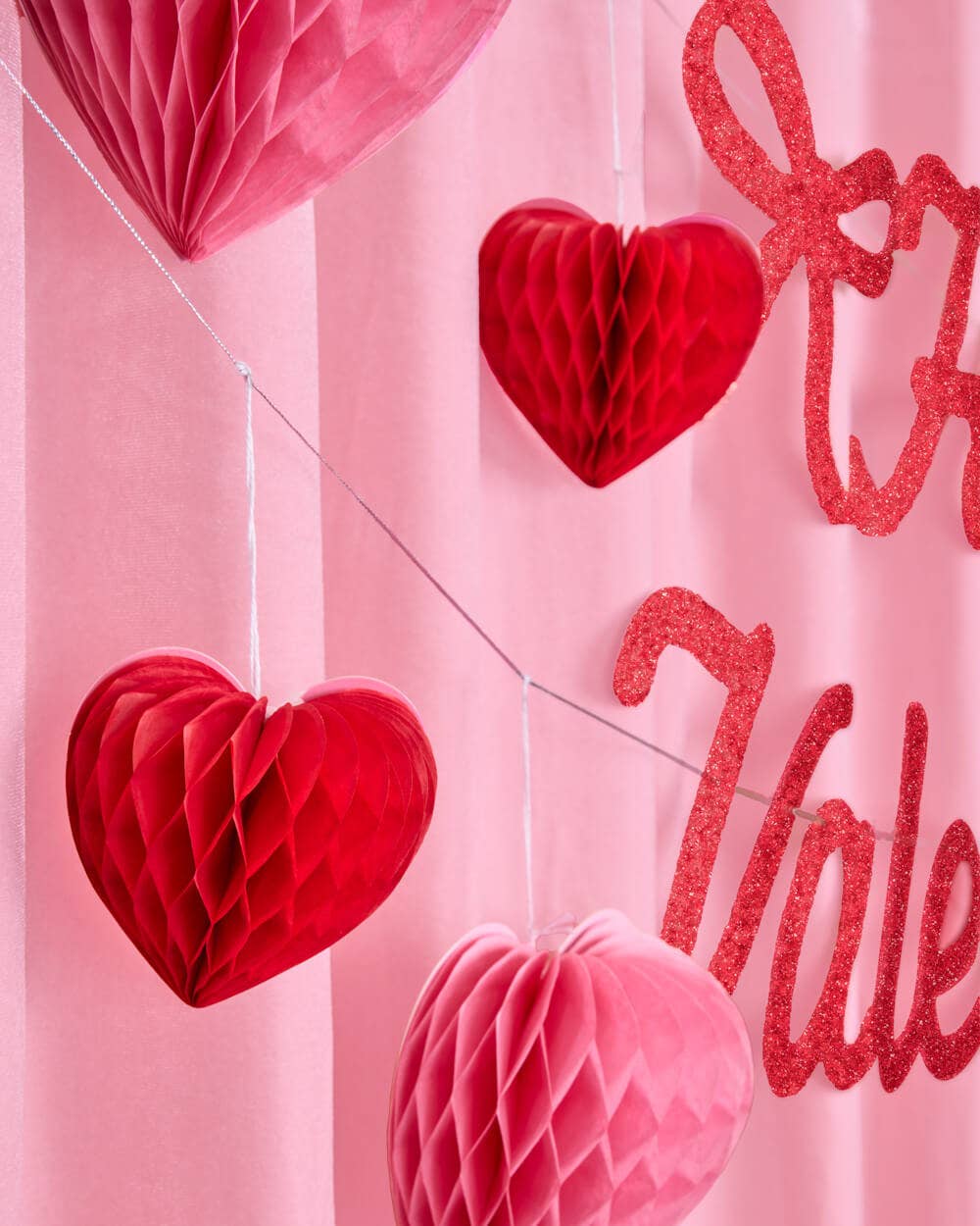 Happy Valentine's Day Banner - 3D glitter banner, Vday
