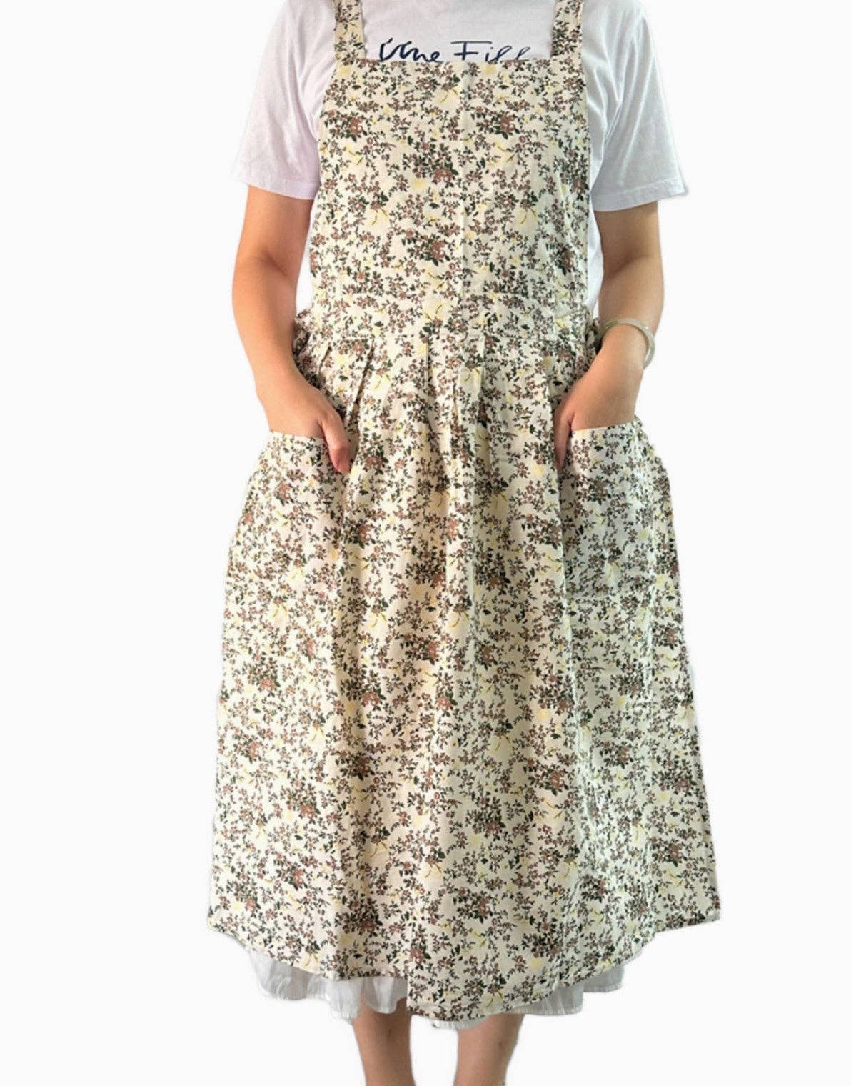 Cotton Flower Apron- Coffee