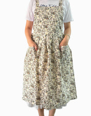 Cotton Flower Apron- Coffee