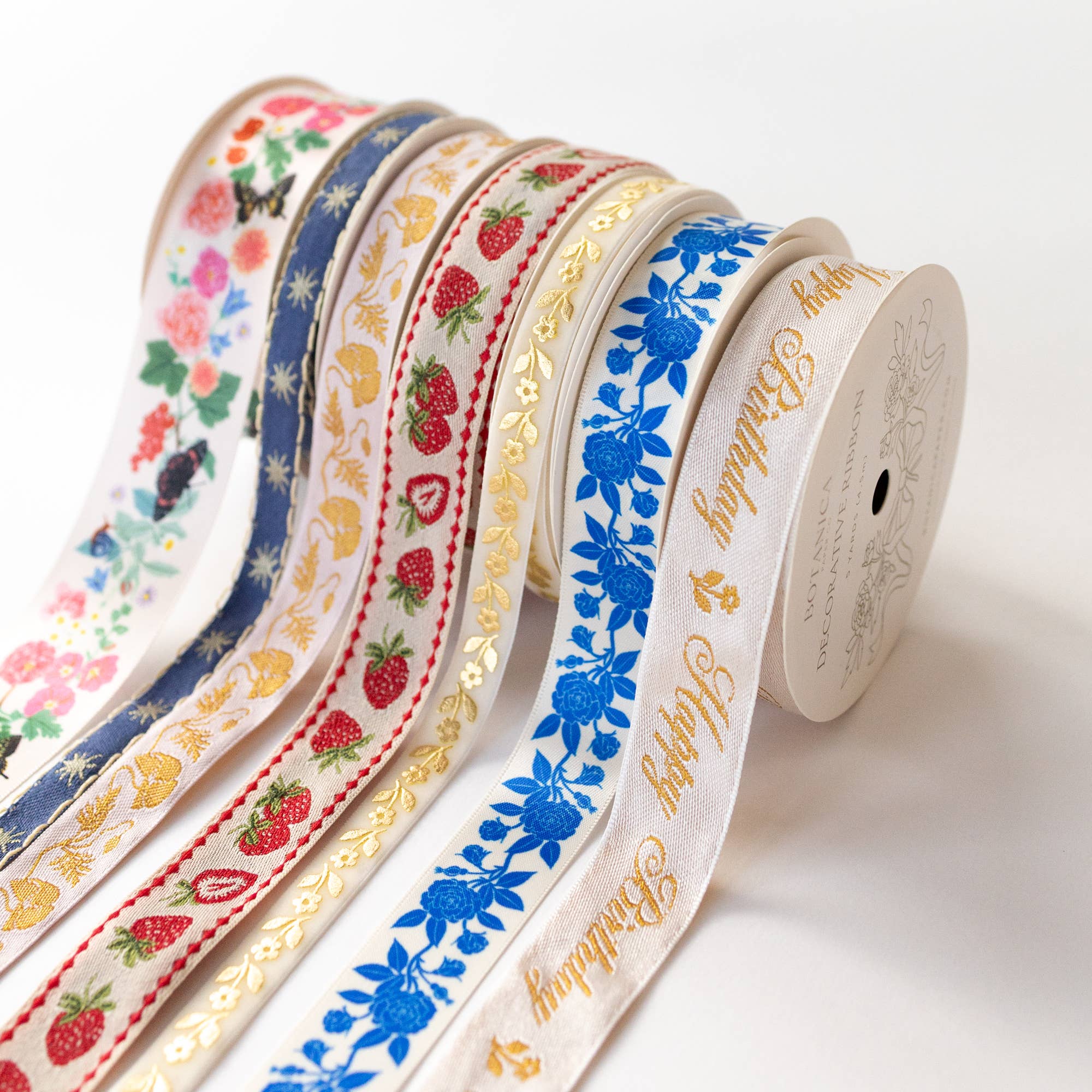 Strawberry Embroidered Ribbon