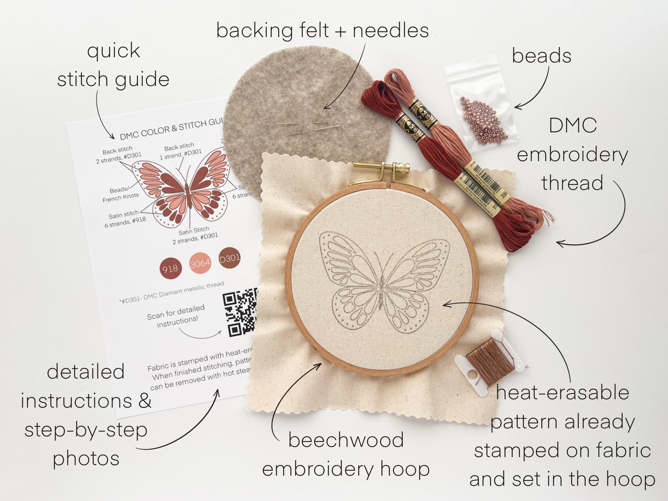 Butterfly Embroidery Kit