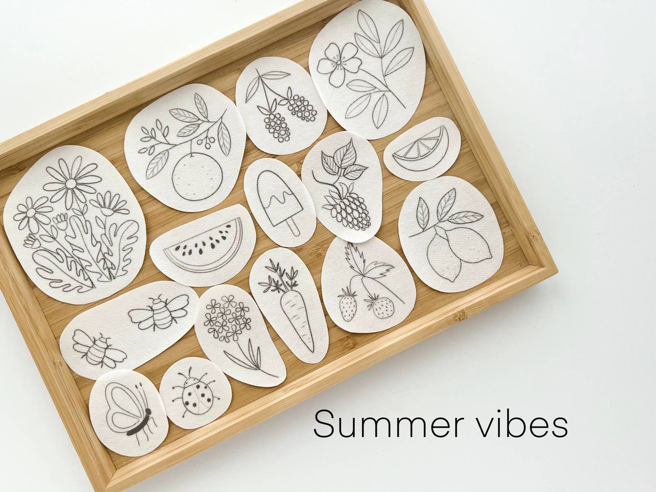 Summer Stick & Stitch Embroidery Patterns/Patches