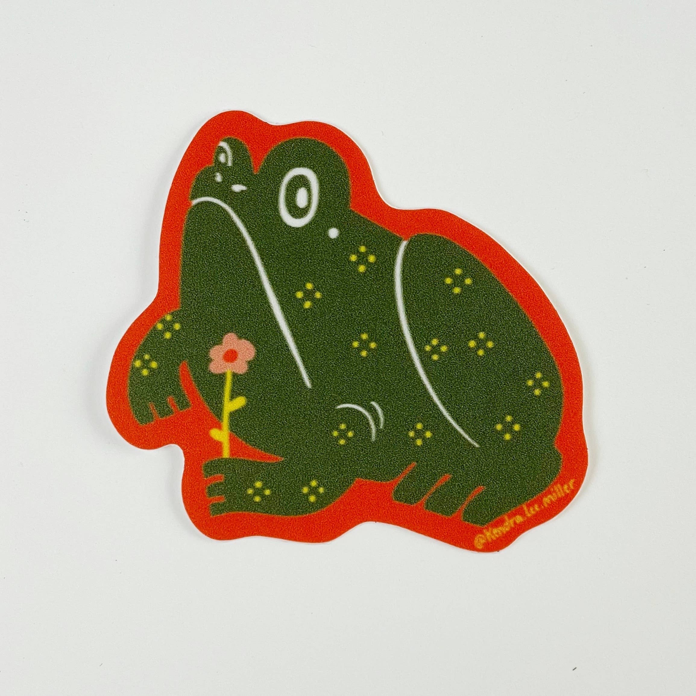 Frowny Frog Vinyl Sticker