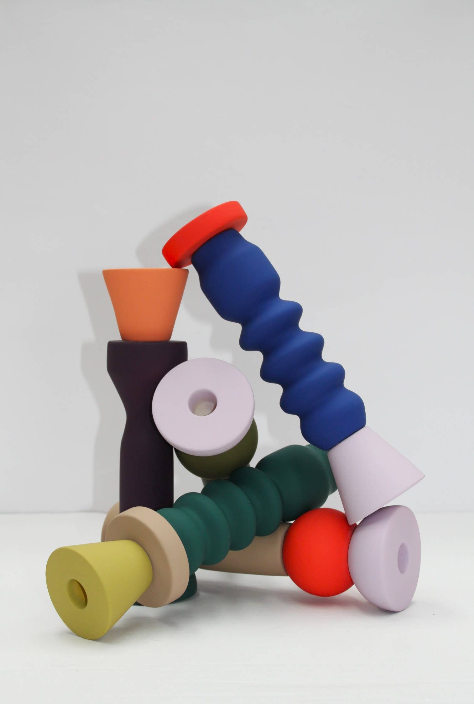 Maegen Stacks – Tomato Tall Candlestick Holder