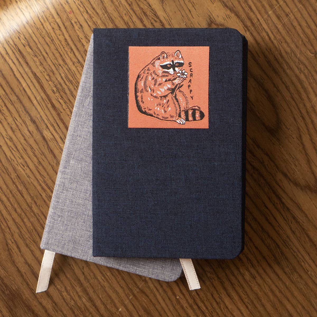 Linen Notebook- Frog With Leaf Umbrella
