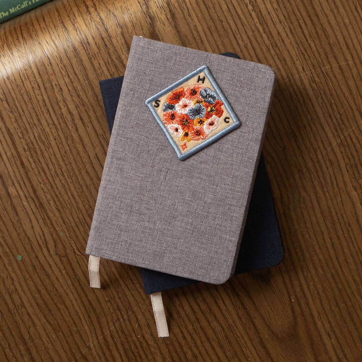 Linen Notebook- Frog With Leaf Umbrella