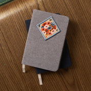 Linen Notebook- Frog With Leaf Umbrella