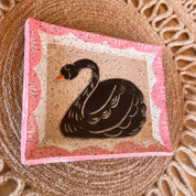 Sgraffito Black Swan Trinket Dish