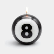 Classic 8-Ball Candle  - 4” Dia., 50 Hr Burn, Black & White