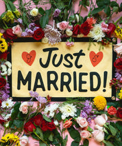 Just Married Camp Flag