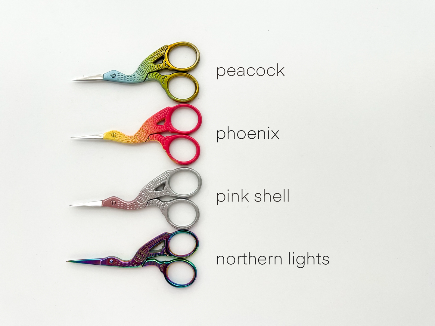 Stork Embroidery Scissors- Pink Shell