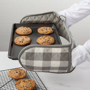 London Gray Check Double Oven Mitt