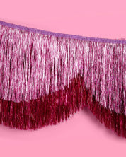 Pink Scalloped Fringe Banner | pink decor, birthday party