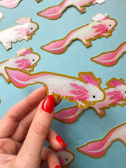 Glitter Axolotl Sticker - Glossy