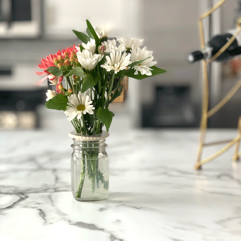 Magpie Mischief  Handmade Flower Frog- Rose