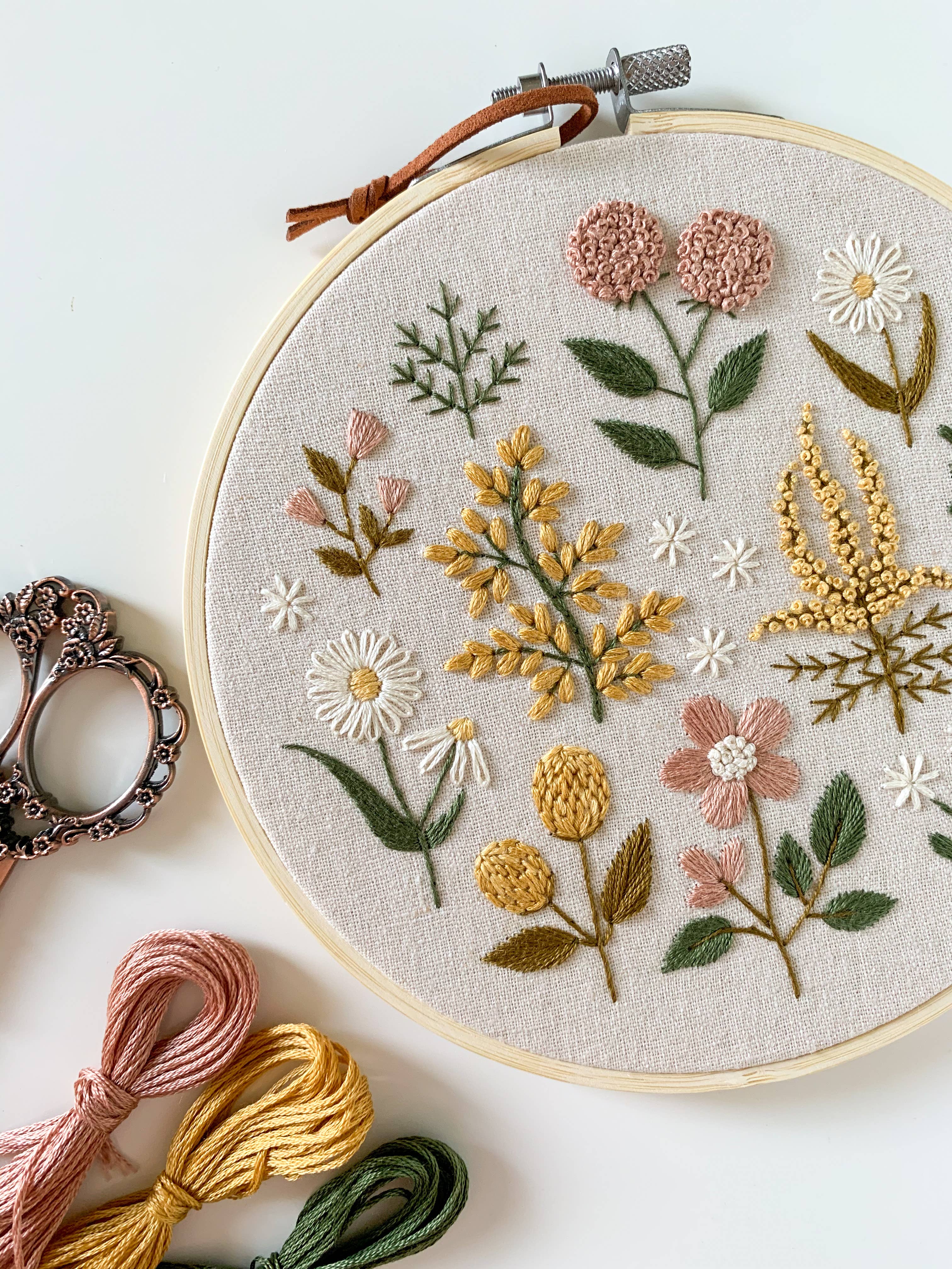 Floral Embroidery DIY Kit, modern embroidery craft kit