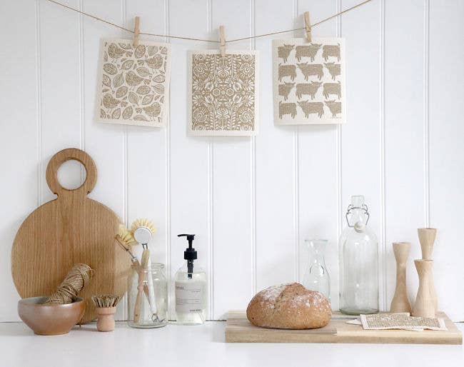 Swedish Dishcloth - Scandi Bloom - Sand