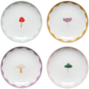 Mushroom Gems Appetizer Plates Set of 4