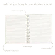 Frog Toile Spiral Notebook, 8x10 Stationary Journal