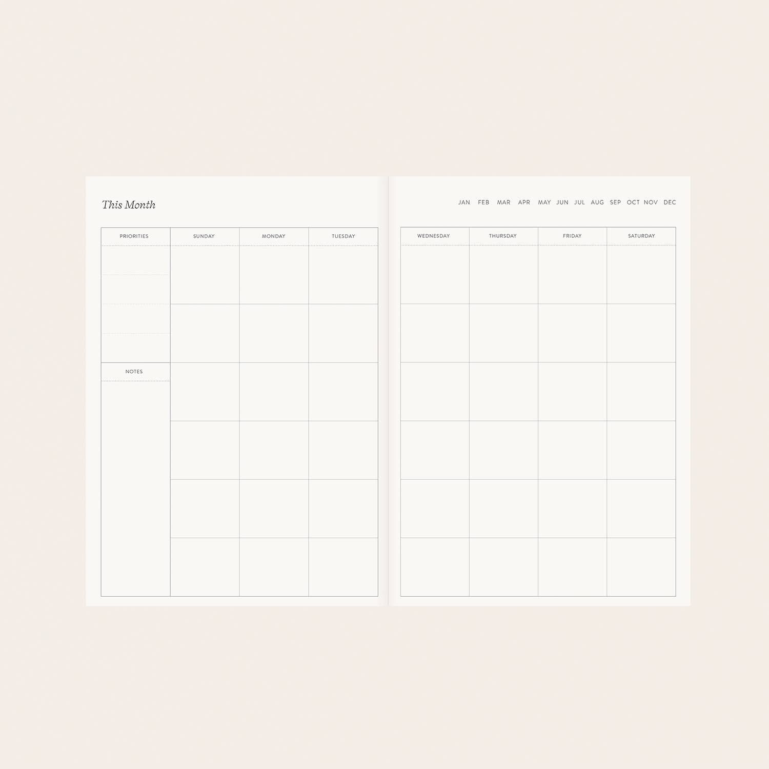 LINEN-BOUND UNDATED PLANNER