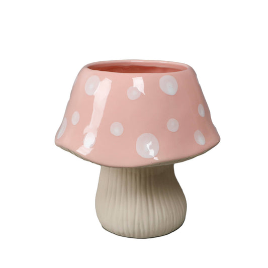 7"D Ceramic Mushroom Pot