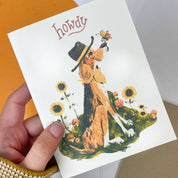 Howdy Hound Dog– Autumn Fall Greeting Card | Dog Stationery
