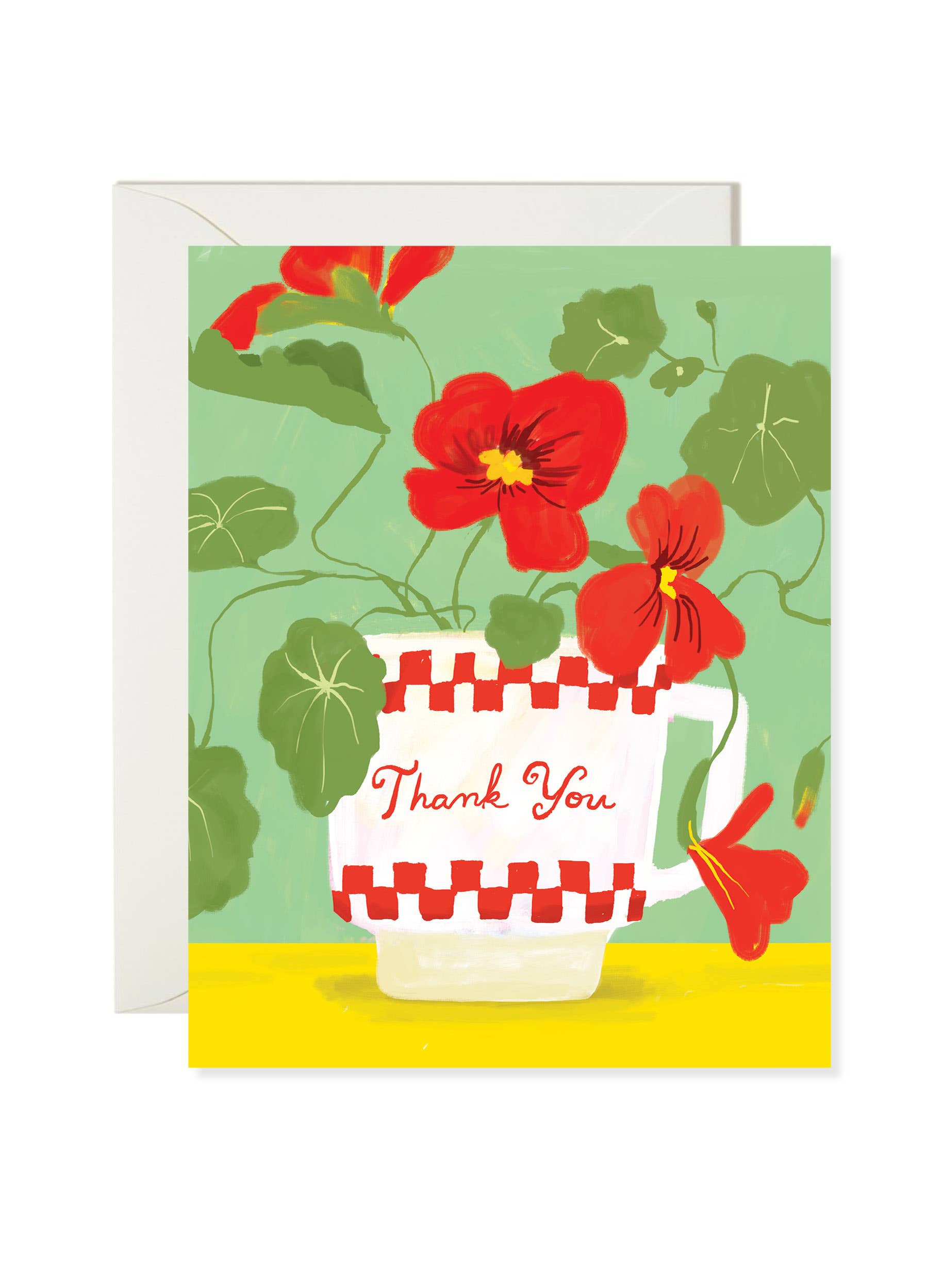 Milk Glass Thank You - Timeless Floral Thank You Card