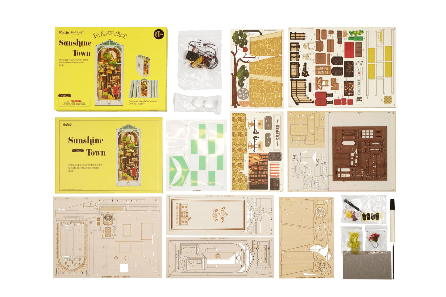 DIY Miniature House Book Nook Kit: Sunshine Town