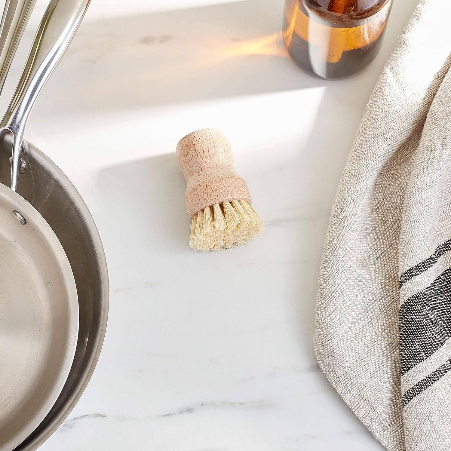 Fox Run Small Natural Pot Brush with Fiber Bristles, 3"