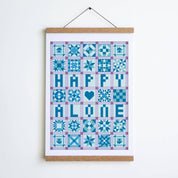 Patchwork Quilt Print- Happy Alone