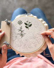 Floral Embroidery DIY Kit, modern embroidery craft kit