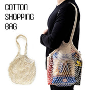 KITCHEN BASICS Mesh Shopping Bag Natural 14x24" Cotton