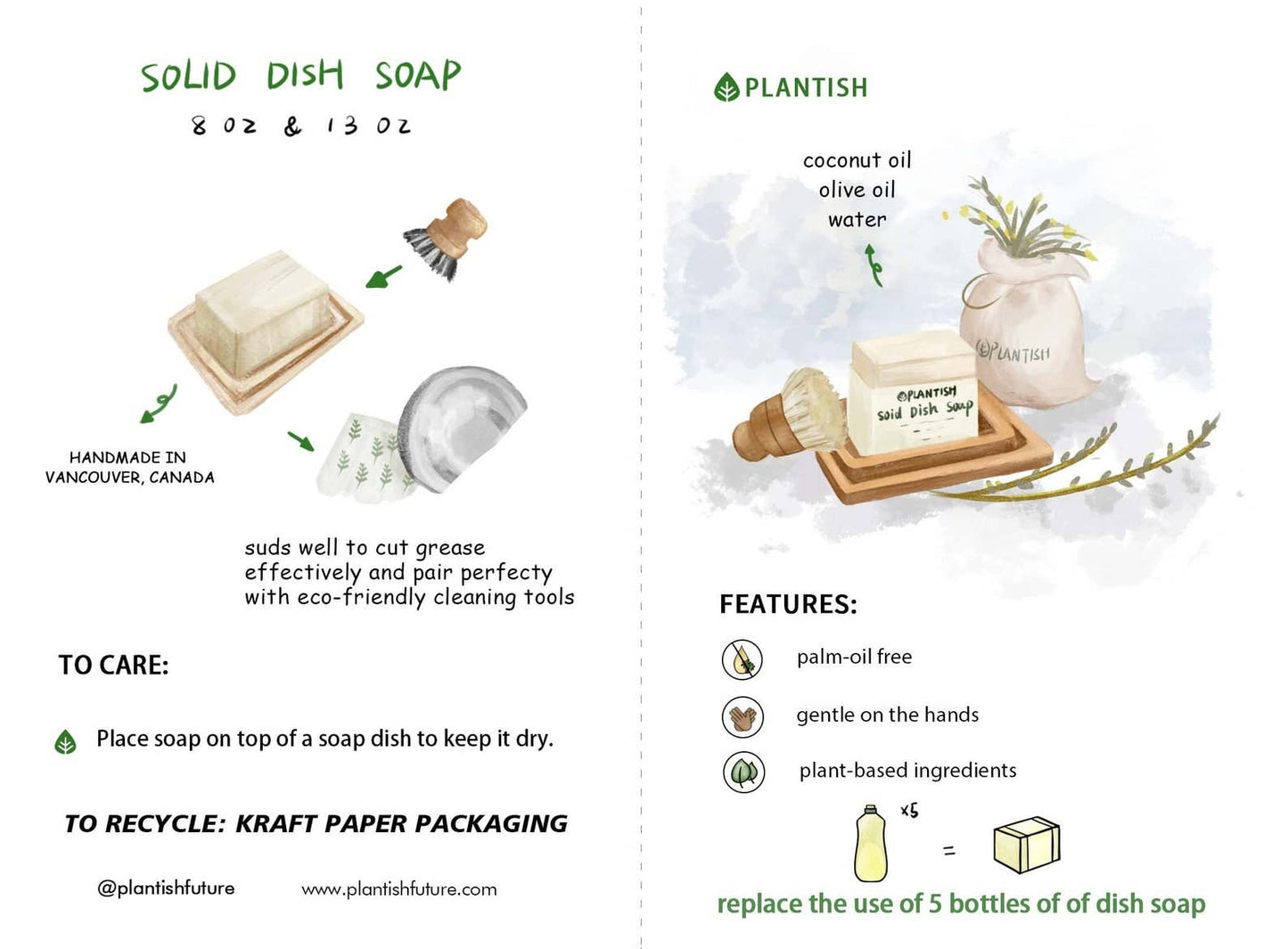 Solid Dish Soap Bar (8oz)
