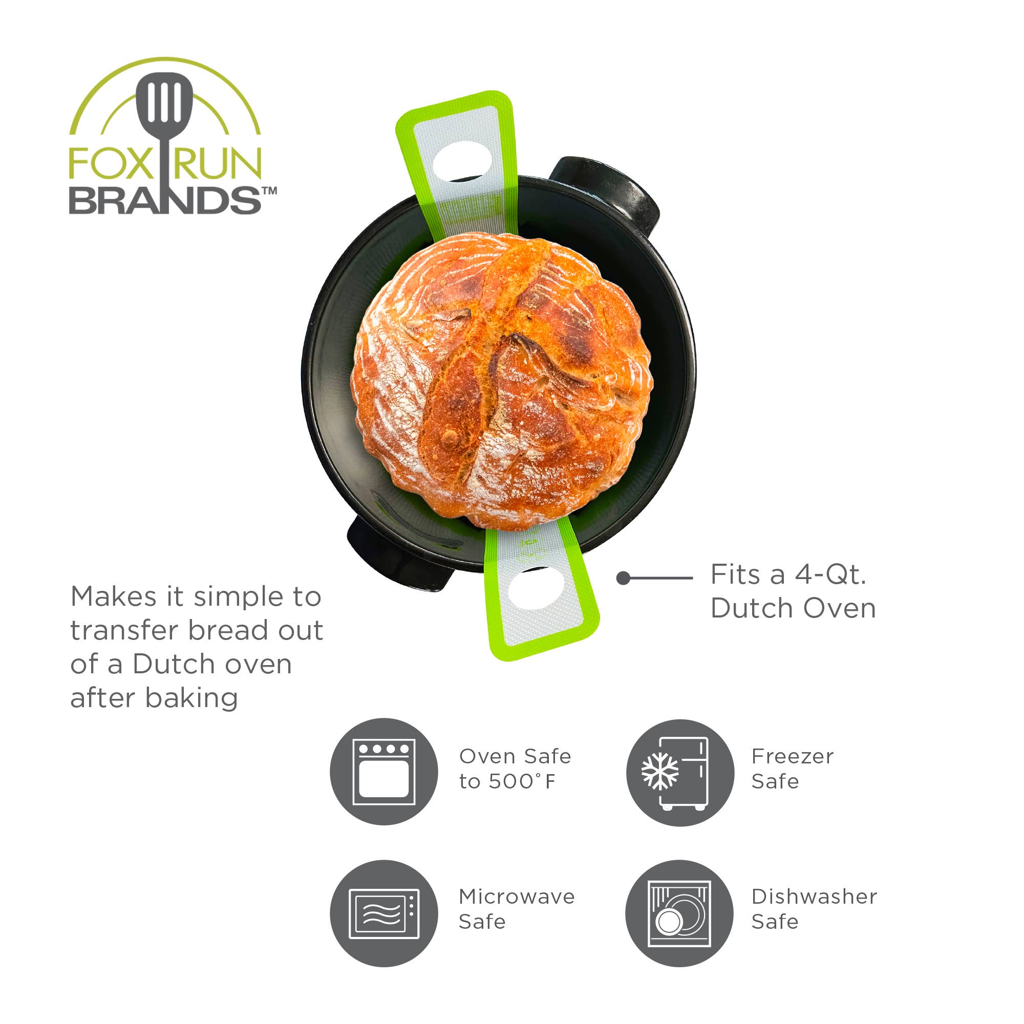 Fox Run Non-Stick Silicone Bread Sling For Dutch Ovens