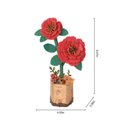 3D Wooden Flower Puzzle: Red Camellia