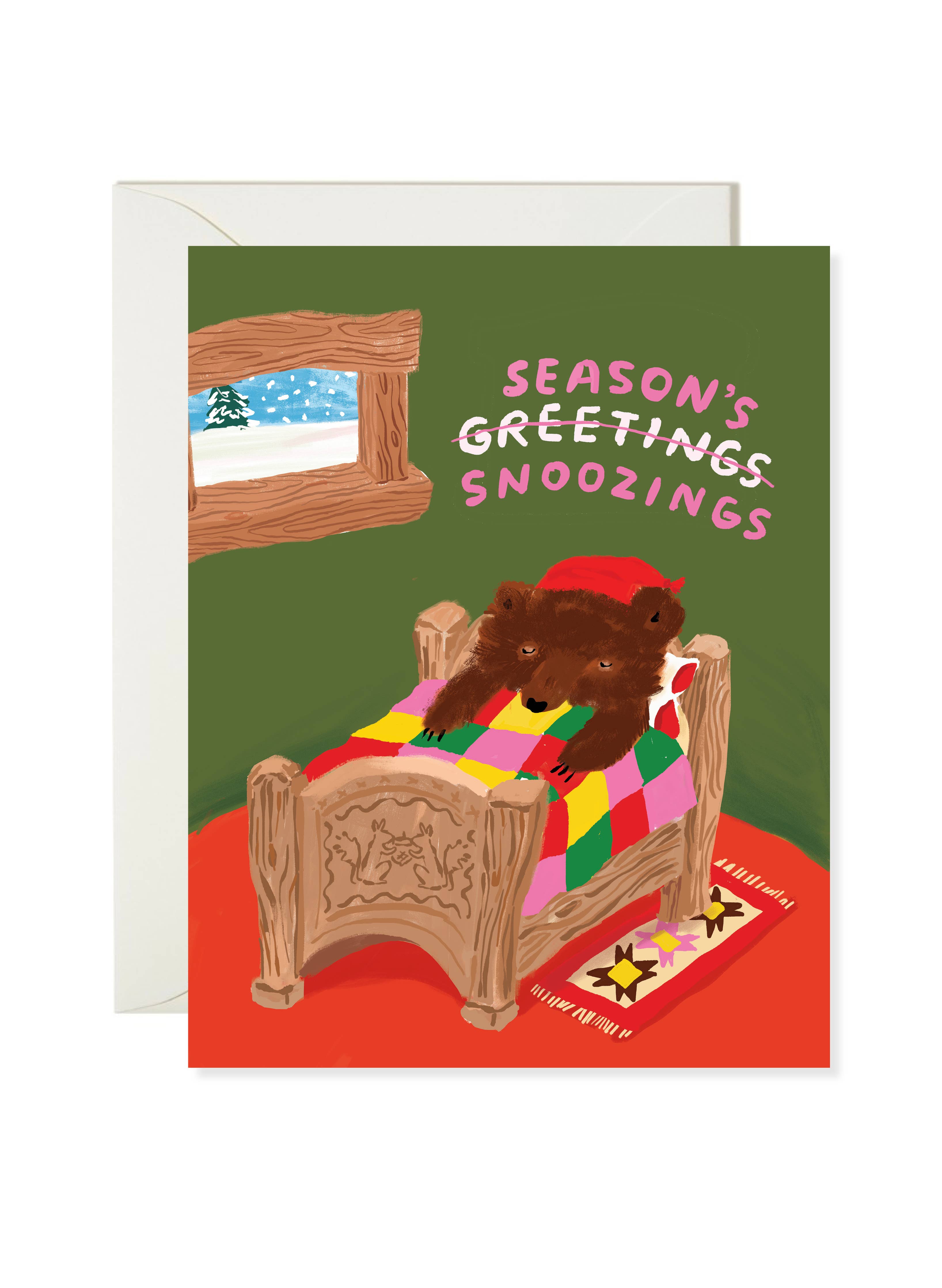 Season's Snoozings Greeting Card