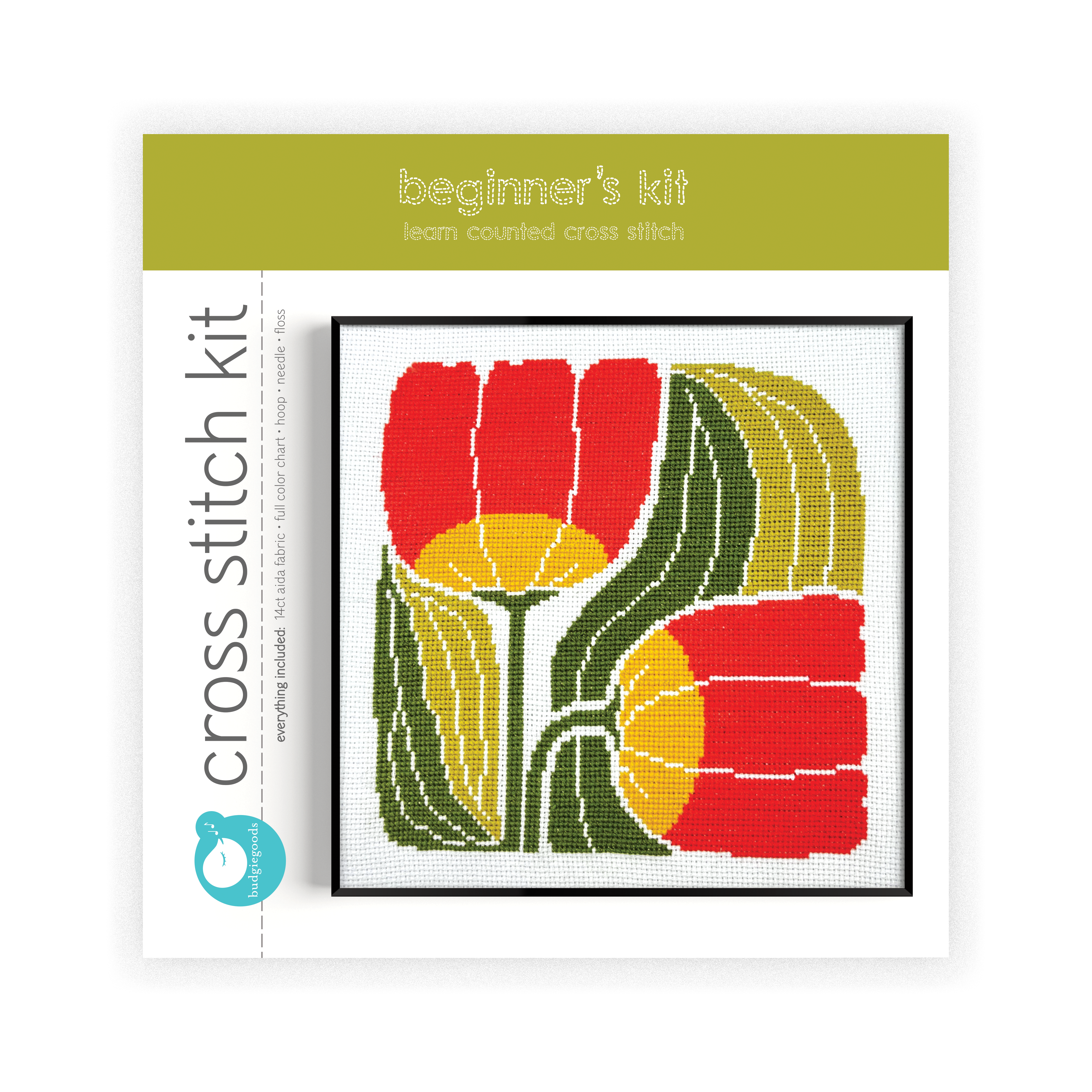 Twin Blooms Beginner Cross Stitch Kit 