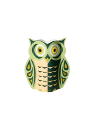 Owl - Mini Paper Vase | Green & Gold Foil | Christmas & Luck