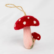 Felt Spotted Mushroom Ornament