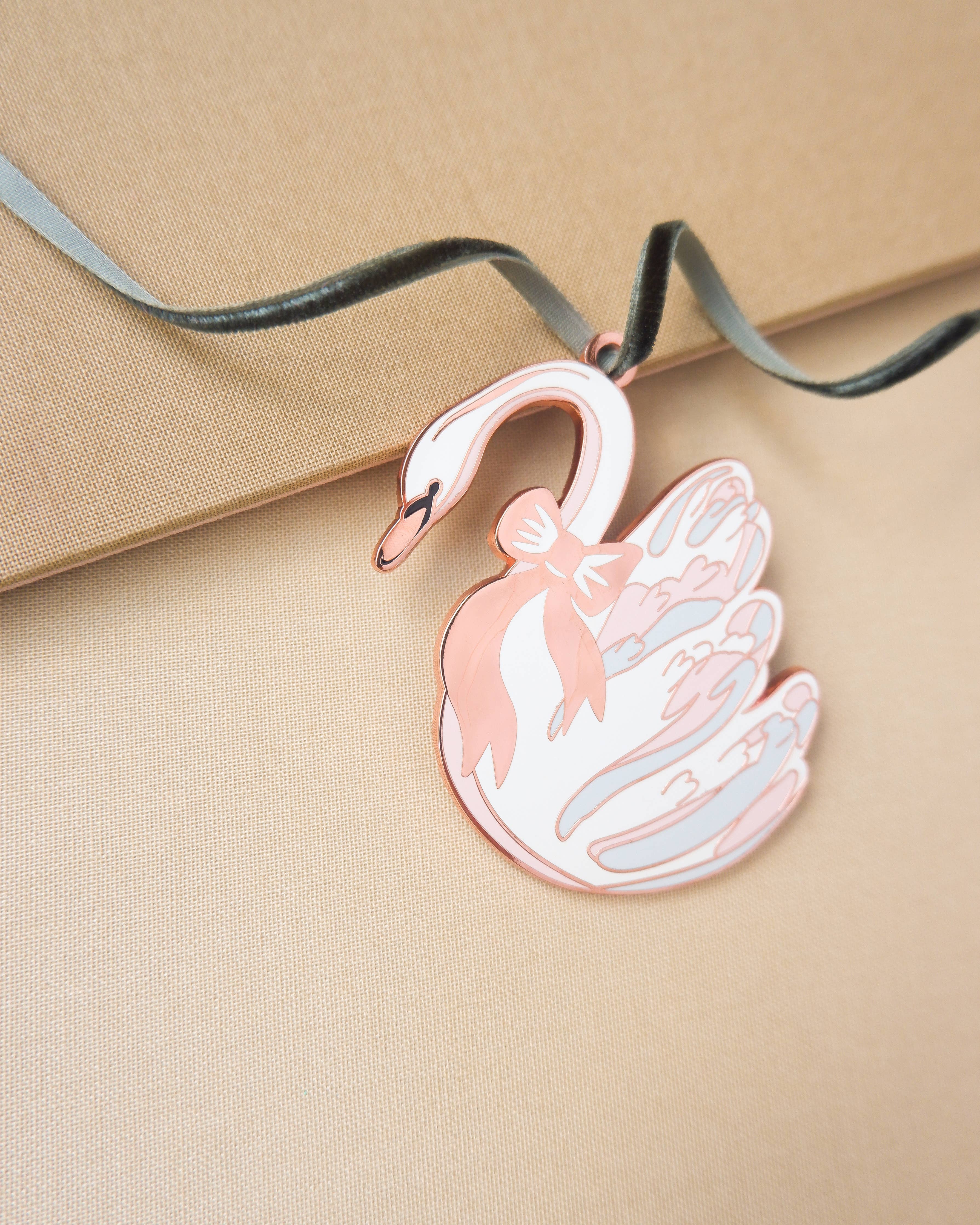 Winter Swan Enamel Keychain