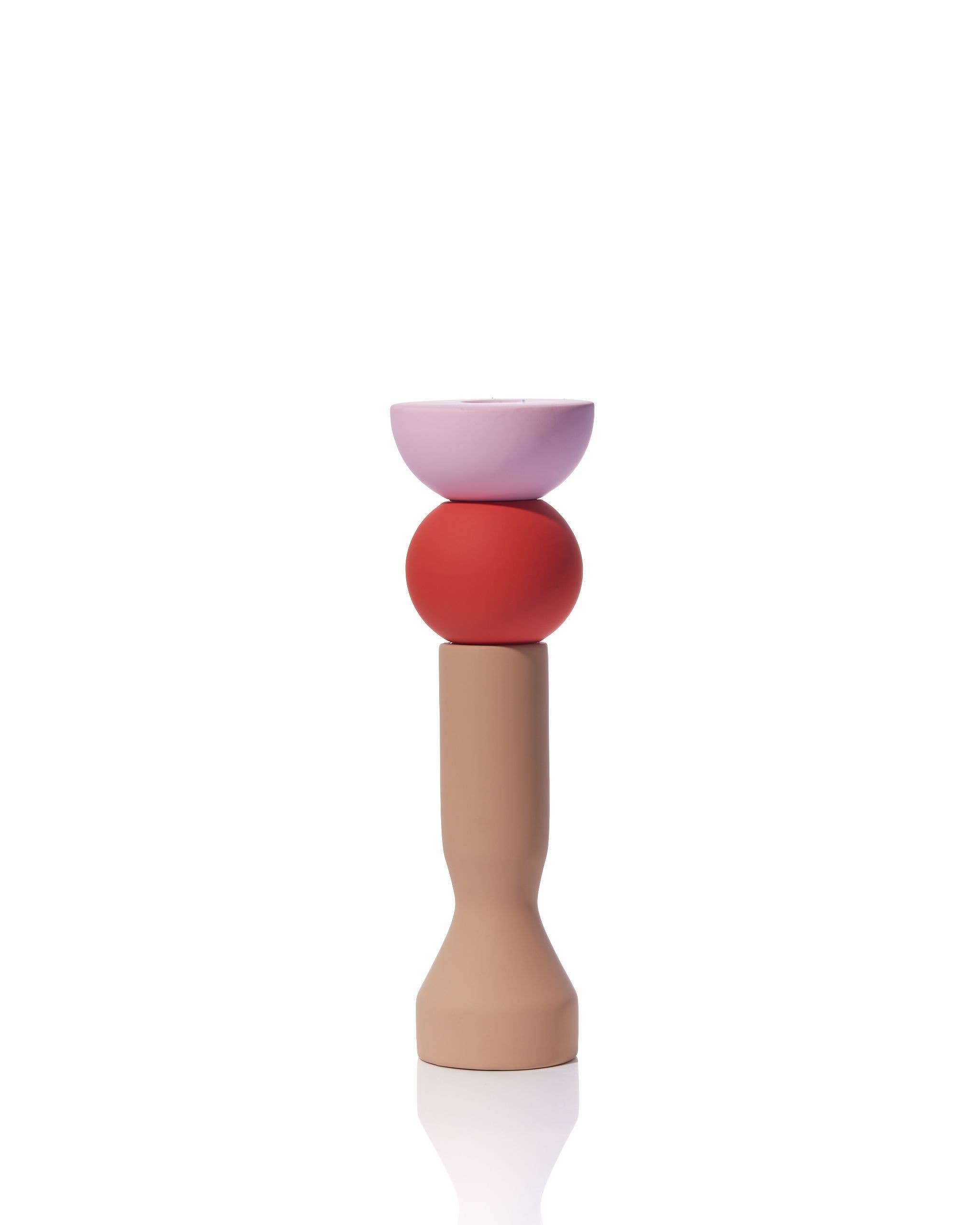 Maegen Stacks – Tomato Tall Candlestick Holder