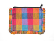 Assorted Madras Check Print Canvas Pouch
