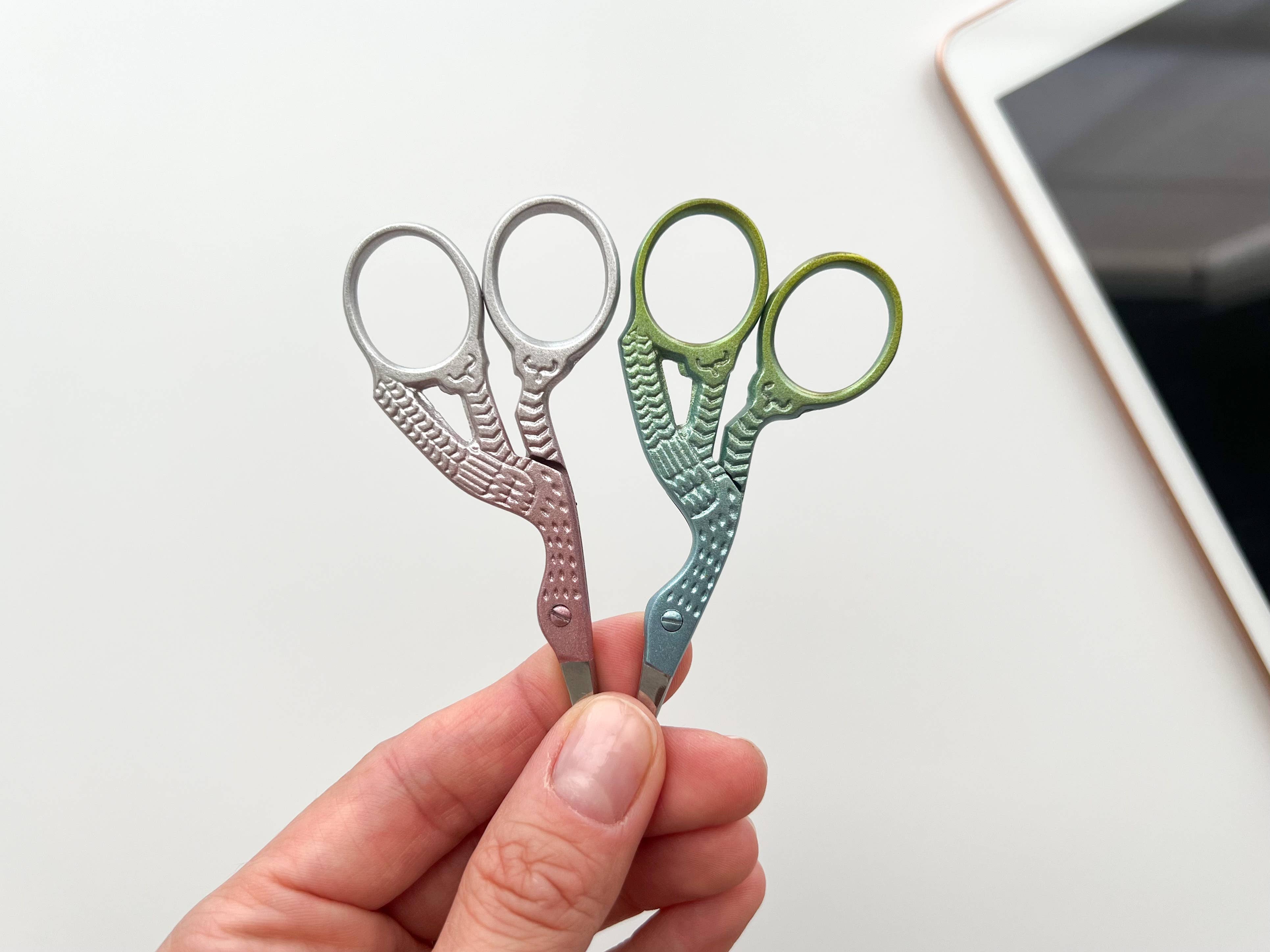 Stork Embroidery Scissors- Peacock