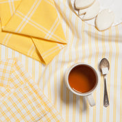 Tic Tac Toe Lemon Yellow Dishtowels Set of 3