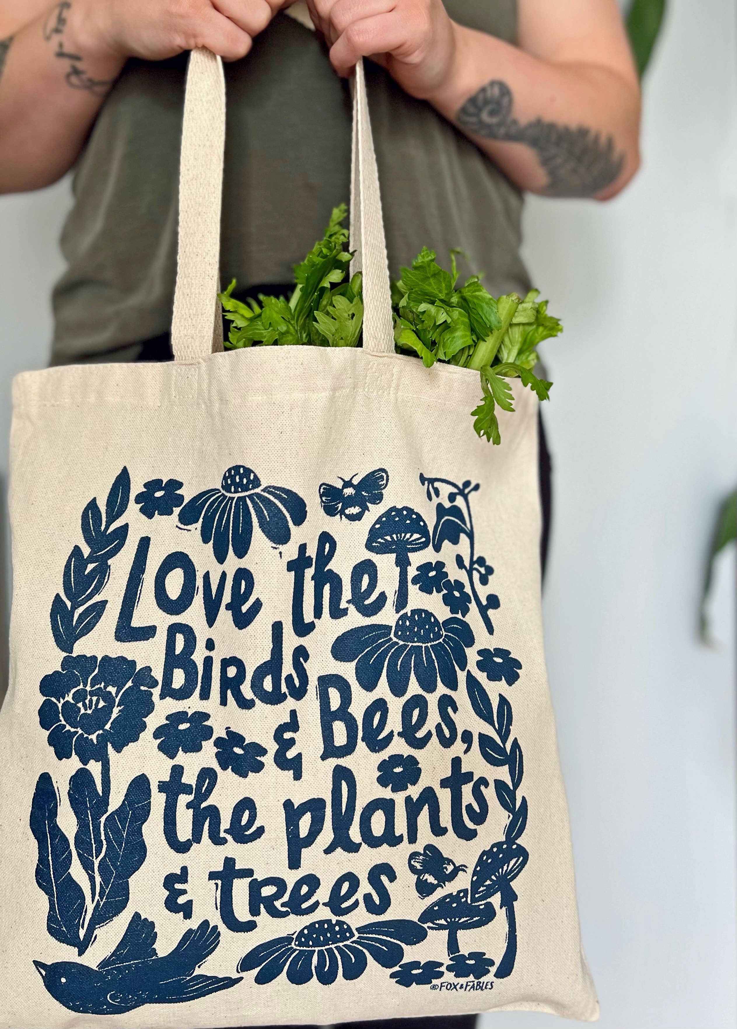 Tote Bag - Love Birds & Bees