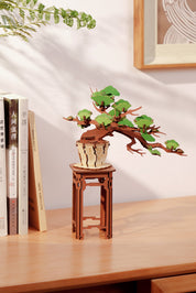 Modern Wooden Puzzle: Evergreen Pine Bonsai