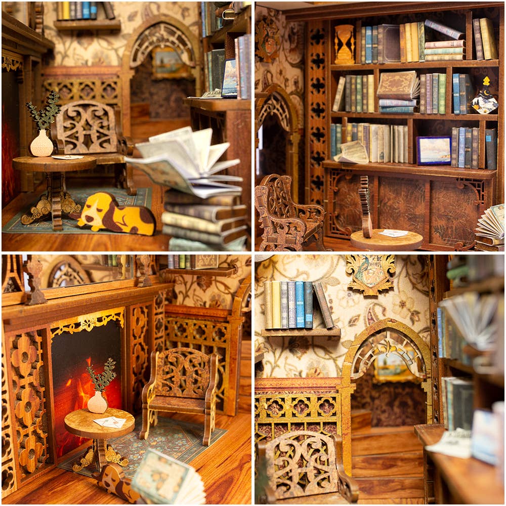 DIY Book Nook Kit: Eternal Bookstore with Dust Cover