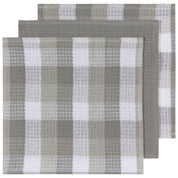 Check London Gray Waffle Dishcloths Set of 3